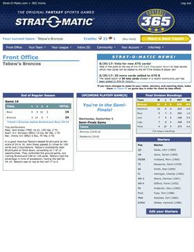 strat o'matic 365 login